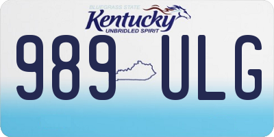 KY license plate 989ULG