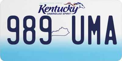 KY license plate 989UMA