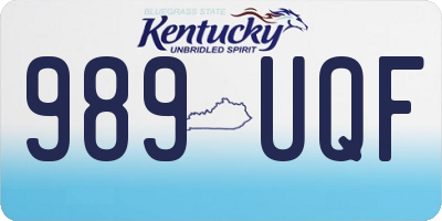 KY license plate 989UQF