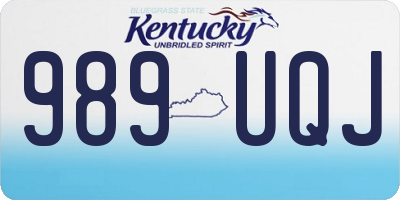KY license plate 989UQJ