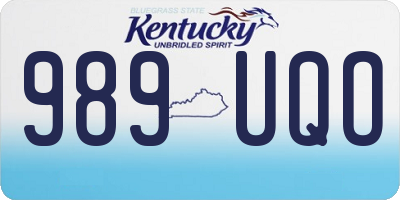 KY license plate 989UQO