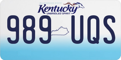 KY license plate 989UQS