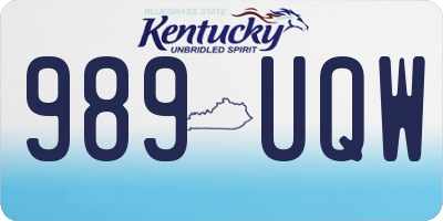 KY license plate 989UQW