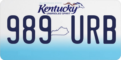 KY license plate 989URB