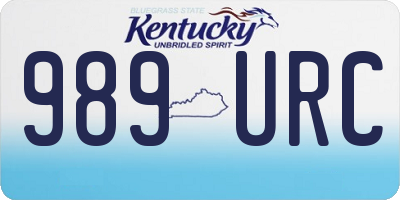 KY license plate 989URC