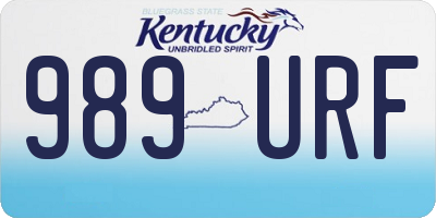KY license plate 989URF