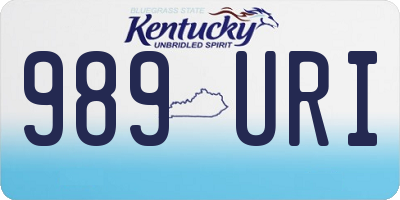 KY license plate 989URI