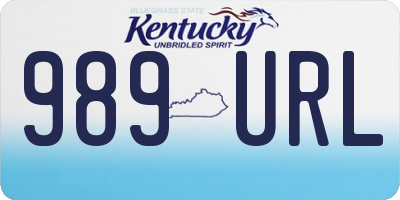 KY license plate 989URL