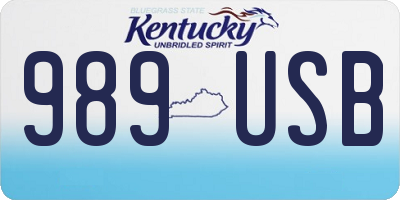 KY license plate 989USB