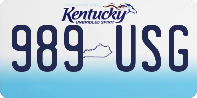 KY license plate 989USG