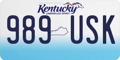 KY license plate 989USK