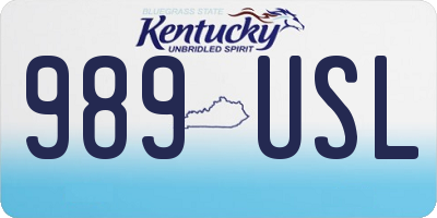 KY license plate 989USL