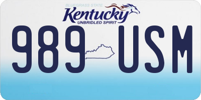 KY license plate 989USM