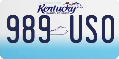 KY license plate 989USO