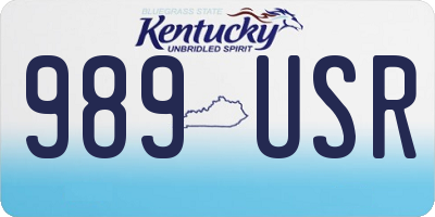 KY license plate 989USR
