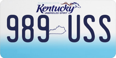KY license plate 989USS
