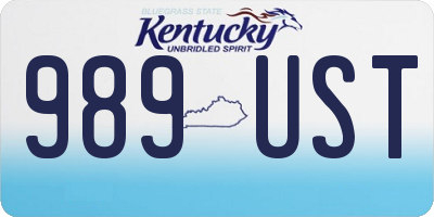 KY license plate 989UST