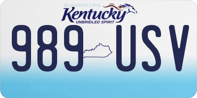 KY license plate 989USV
