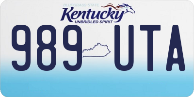 KY license plate 989UTA