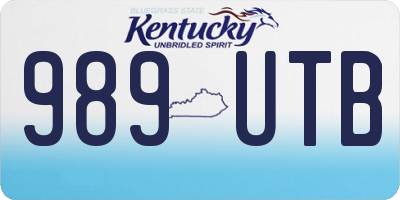 KY license plate 989UTB