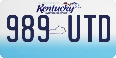 KY license plate 989UTD