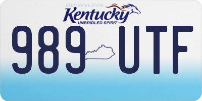 KY license plate 989UTF