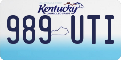 KY license plate 989UTI