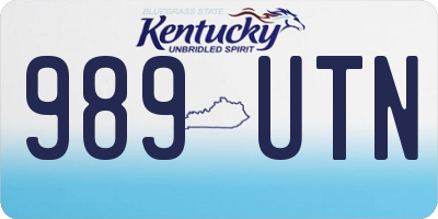 KY license plate 989UTN