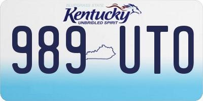 KY license plate 989UTO