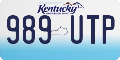 KY license plate 989UTP