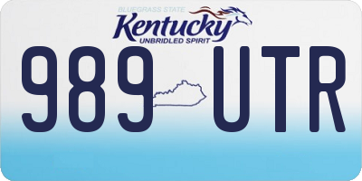 KY license plate 989UTR