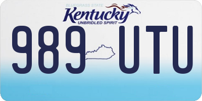 KY license plate 989UTU