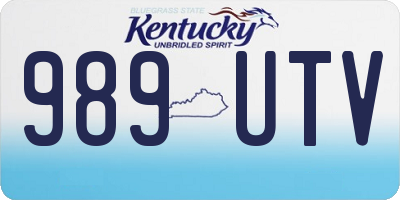 KY license plate 989UTV