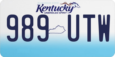 KY license plate 989UTW