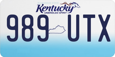 KY license plate 989UTX