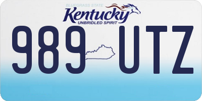 KY license plate 989UTZ