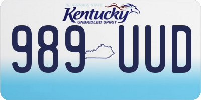 KY license plate 989UUD