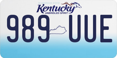 KY license plate 989UUE