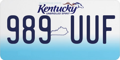 KY license plate 989UUF