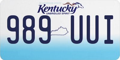 KY license plate 989UUI
