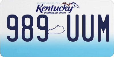 KY license plate 989UUM