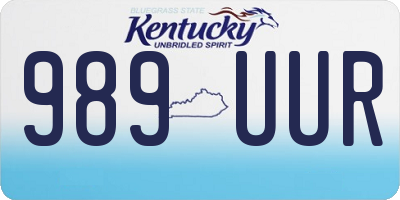 KY license plate 989UUR