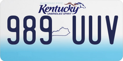 KY license plate 989UUV