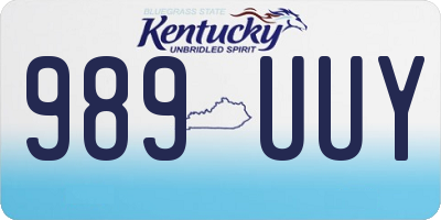 KY license plate 989UUY