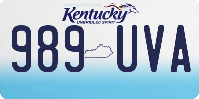 KY license plate 989UVA
