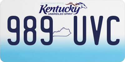 KY license plate 989UVC