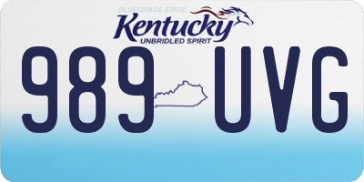 KY license plate 989UVG