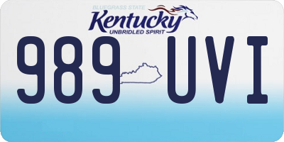 KY license plate 989UVI