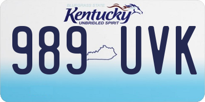 KY license plate 989UVK