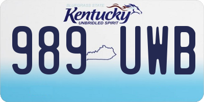 KY license plate 989UWB